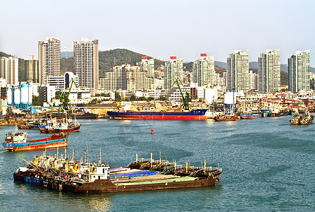中国三亚凤凰岛港风景地标过境旅行绿色蓝色城市商业场景工作图片