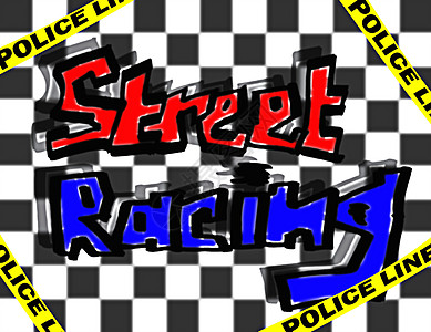 街头赛马比赛绘画运动旗帜插图药品蓝色白色竞赛速度艺术背景图片