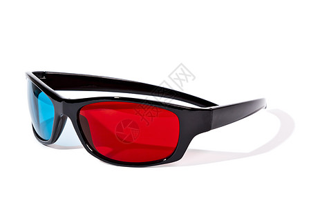 3D杯眼镜娱乐眼睛红色框架电影立体声艺术青色白色水平图片