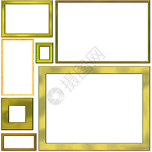 金金框架长方形金子正方形构图金属边框插图图片