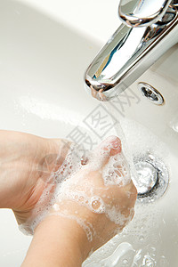 洗手女士肥皂浸泡手指疾病病菌卫生卫生间消毒发泡图片