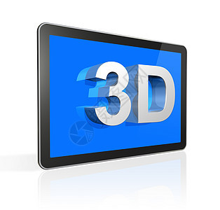 带有3D文字的 3D 电视屏幕视频平板技术平面电子产品金属展示反射电脑显示器电脑图片