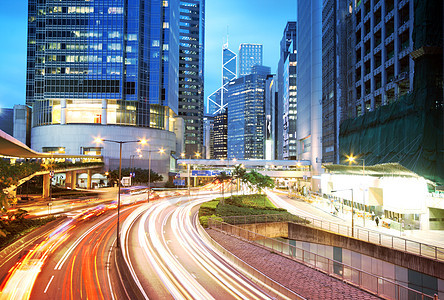 香港市中心地区的公路交通和交通市中心景观场景汽车速度戏剧性城市商业运输建筑学图片