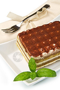 蒂拉米苏盘子蛋糕勺子咖啡粉末小吃手工巧克力糖果糕点图片