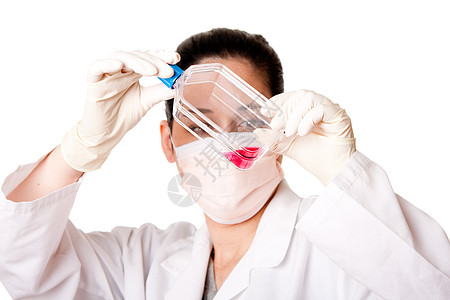 研究组织培养酒瓶的女科学家药品白色科学手套组织学医疗细胞学药理研究员烧瓶图片