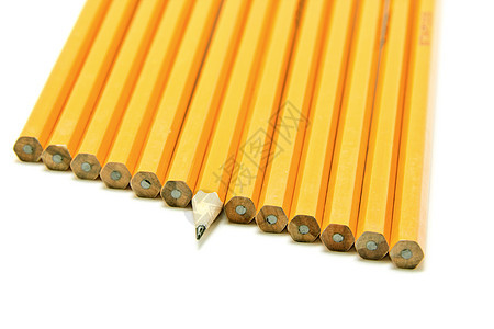 锋利的铅笔领导者专注学校教育团体排队成就文具背景图片