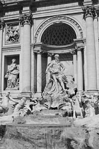 罗马Trevi不老泉建筑图游客神话城市建筑学柱子雕塑旅行大理石帝国假期图片
