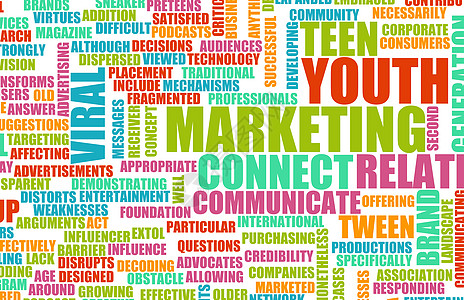 青年营销广告青少年社会专攻网络市场战略术语利基商业图片