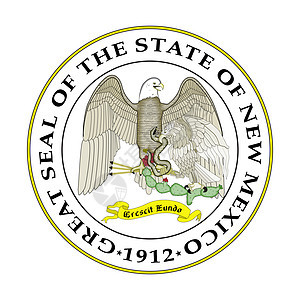 新墨西哥州海豹图形化邮票白色插图印象圆形领土背景图片