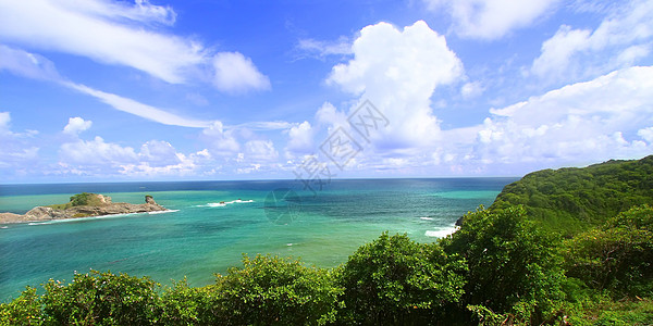 圣卢西亚海岸线旅行热带假期蓝色天堂破坏岩石云景海岸背景