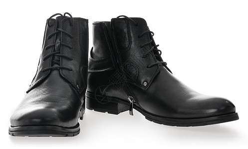 黑人男子皮鞋正装男性橡皮皮革鞋带靴子奢华蕾丝黑色抛光图片