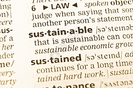 旧字典中的“可持续”一词图片