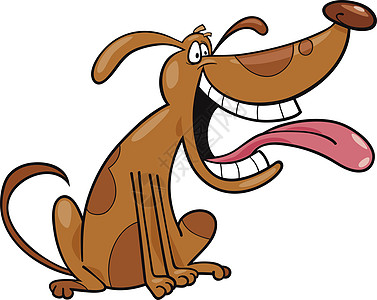 卡通狗狗宠物舌头绘画犬类漫画插图尾巴指针微笑快乐图片