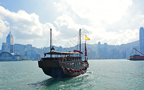 香港有旅游垃圾的港口血管建筑高楼渡船渠道海洋领土摩天大楼城市酒店图片