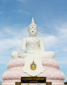 白佛像精神天空雕塑信仰历史性蓝色寺庙蓝天场景宗教图片