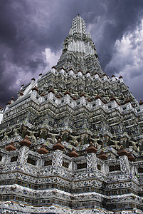 泰国寺庙和天空颜色佛塔地标宗教神社日落文化旅游吸引力佛教徒游客图片