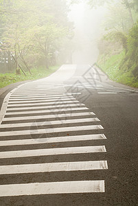 路上的迷雾车道风景国家路线孤独途径踪迹穿越薄雾曲线图片