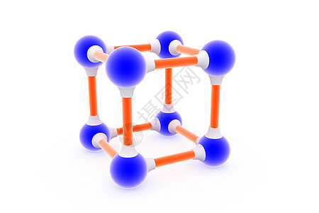 原子在白色上网络粒子立方体小说斑点公式基因化学品蓝色辉光图片