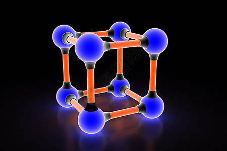 原子在黑色立方体化学管道粒子小说斑点插图组织辉光蓝色图片