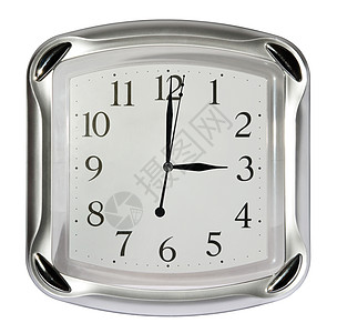 白色背景上的灰色壁钟圆圈小时学校圆形手表玻璃测量钟表工作室数字图片