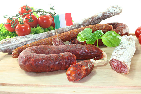 意大利沙拉米市场空气香肠旗帜小吃洋葱横幅熏制高清图片