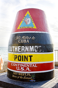 美国佛罗里达州西基西部最南端点标记旅行位置邮政世界地理外观海岸图片