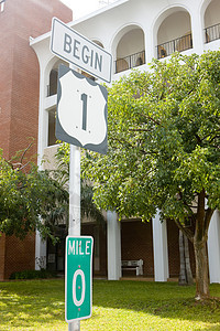 美国佛罗里达州基韦斯特路1号开路位置交通工具路标世界旅行运输外观公路图片