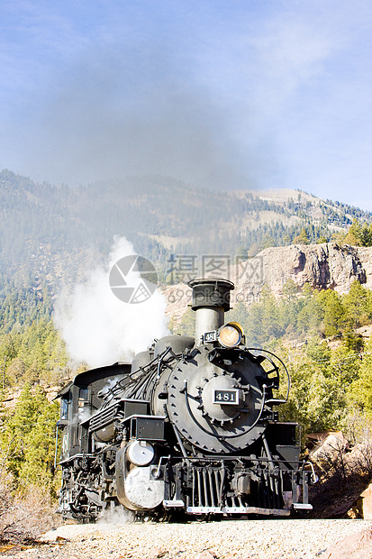 美国科罗拉多州铁路旅行窄轨外观铁路运输世界交通工具机车运输蒸汽位置图片