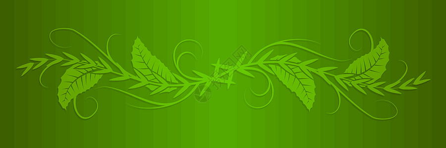 矢量树叶形状卷曲漩涡绿色午餐背景图片