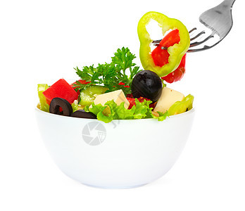 希腊沙拉午餐盘子红色蔬菜营养美食白色食物早餐小吃图片