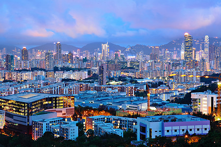 晚上在市中心的香港玻璃港口旅行顶峰石头景观天空办公室场景旅游图片