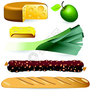 产品面包店铺包装维生素洋葱食物床单韭葱蔬菜插图图片