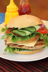 大好吃的汉堡汉堡食物种子垃圾宏观野餐芝士小吃包子午餐晚餐图片