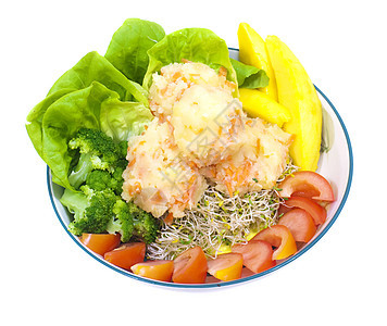 马铃薯沙拉营养课程烹饪盘子土豆饮食热带菜单食物叶子图片