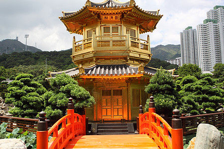 南里安花园的绝对完美之馆 洪洞游客寺庙王朝金子橙子池植物宗教假期历史性图片