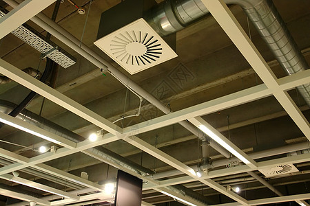 现代工厂的通风系统的通风系统技术建造管子金属电气力量扇子空调暖通工程图片
