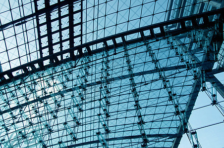 屋顶玻璃几何学城市商业框架窗户车站蓝色金属圆顶图片