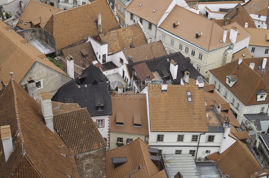 历史性城市雪斯基克鲁姆洛夫的屋顶图片