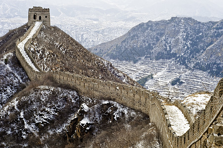 长城雪老的天空高清图片