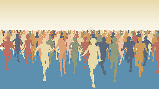 马拉松插图人群竞赛运动竞技成人运动员团体赛跑者锻炼背景图片