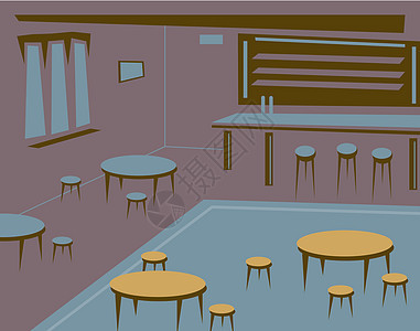 空栏蓝色家具插图餐厅桌子淡紫色背景图片