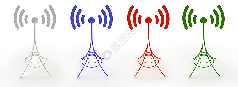 蓝牙信号4个发送无线电波的天线背景
