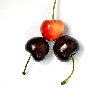 红樱桃红色小吃水果喜悦食品饮食维生素白色背景图片