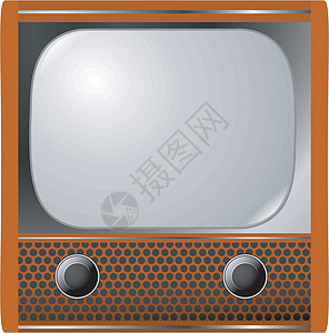 白色旧电视屏幕射线管电影渠道木头视频管子旋钮展示手表图片