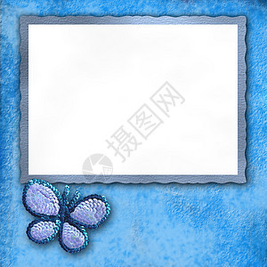 蝴蝶蓝色框架图片