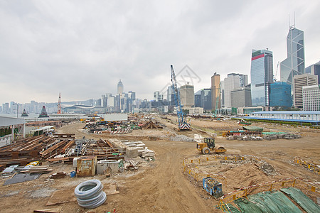 香港新高速公路的建设工地基础设施职业城市天空项目构造金属建筑脚手架领班图片