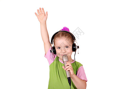 小女孩唱歌孩子音乐音乐家乐趣白色女儿青年喜悦旋律女性背景