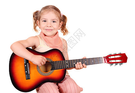 带吉他的女孩图片