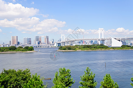 台场海滨公园东京天梯游客观光港口码头旅游市中心天际港区副中心摩天大楼背景