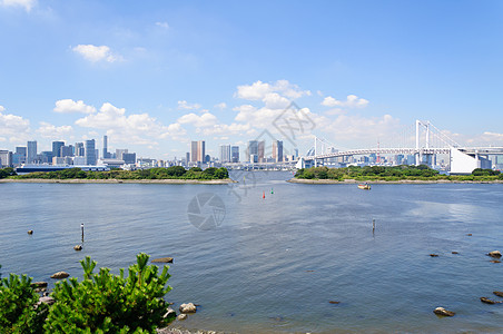 台场海滨公园东京天梯天际观光港区码头景观游客市中心港口旅游旅行背景